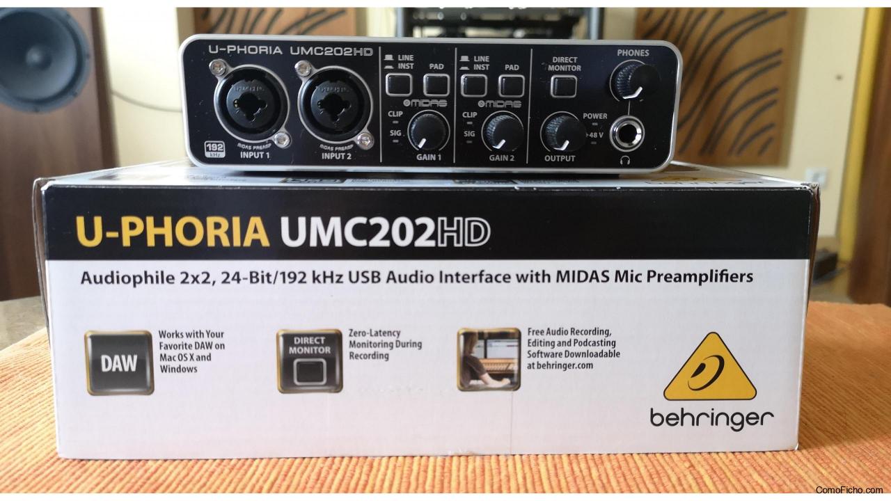 VENDIDO Interfaz de audio USB Behringer U-Phoria UMC202HD