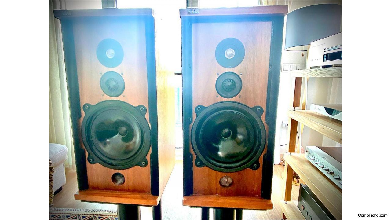 Vintage B&W DM4 Speakers and Weighted Stands