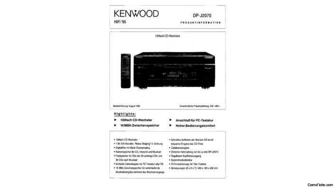 Lector CD Kenwood DP-J2070