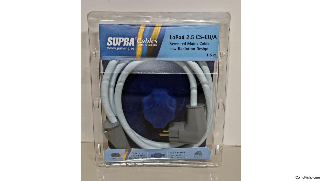 Cable de red Supra LORAD 2.5 CS‐EU de 1,5m de longitud.