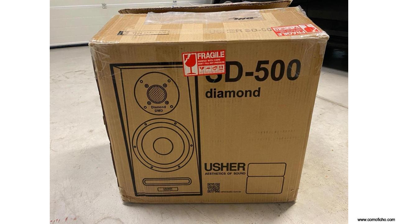 Usher SD-500. Exclusivos altavoces Hifi. Negro Piano. Seminuevos