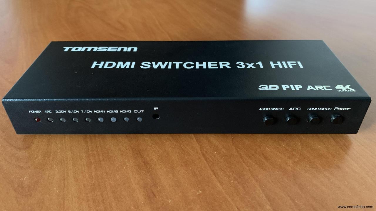 Tomsenn HDMI Switcher 3x1 HiFI 4K-ARC-3D-PiP