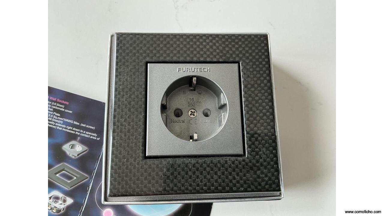 Schuko pared Furutech rodio y fibra de carbono