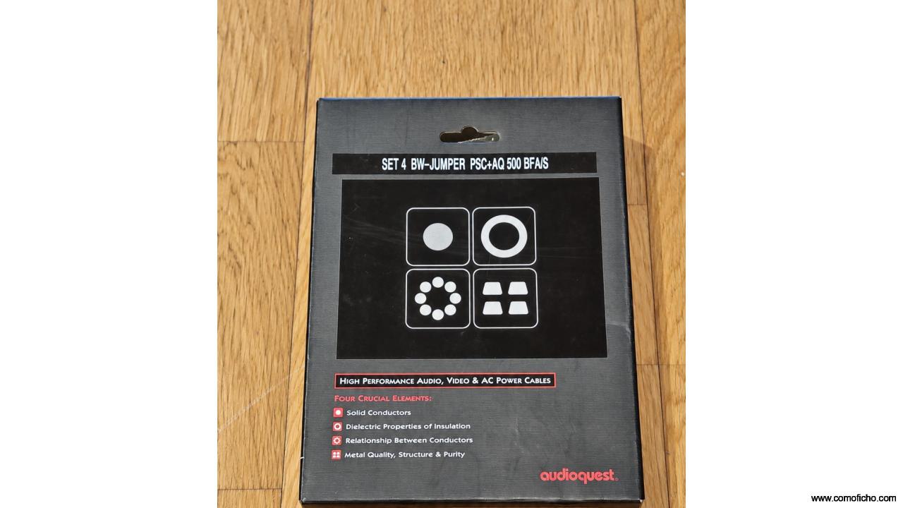 Audioquest BiWire jumpers cobre PSC+ + Bananas serie 500